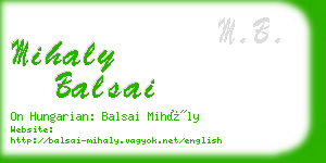 mihaly balsai business card